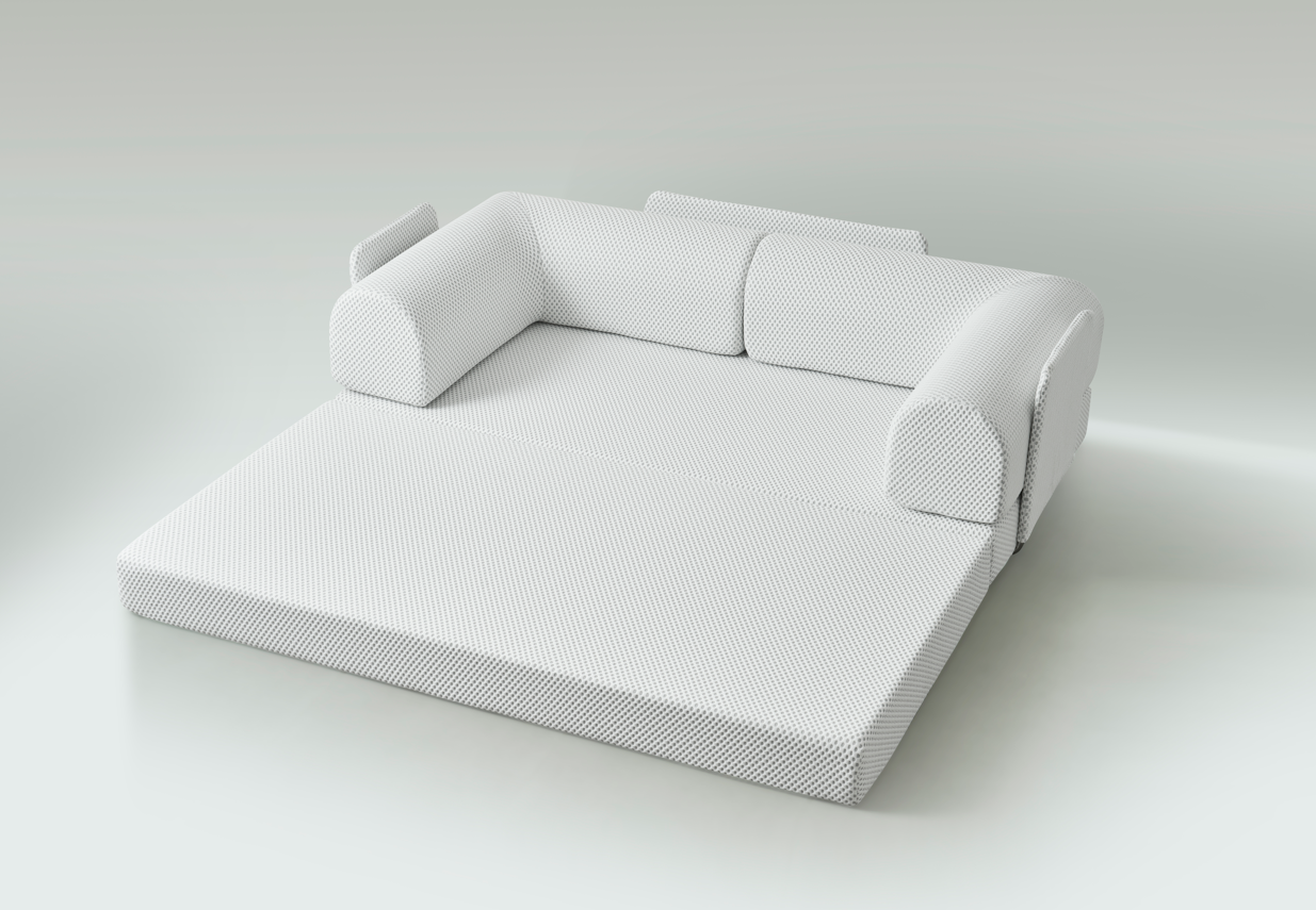 Phaf sofa with plush cushions and modern design, featuring neutral fabric upholstery and sleek wooden legs.