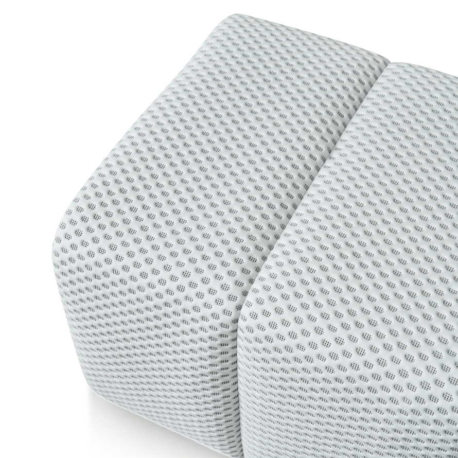 White Toto Ottoman by Phaf, showcasing a modern upholstered footstool with plush cushioning and sleek design.