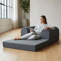 Phaf single sofa with plush fabric upholstery and modern design, perfect for compact living spaces.