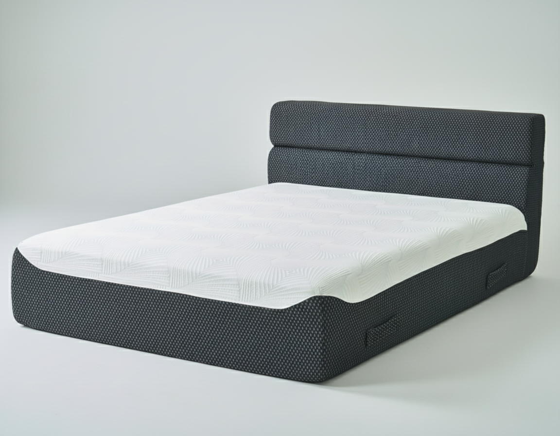 Phaf Queen Size Serena Bed with wooden frame and upholstered headboard for a stylish bedroom centerpiece.