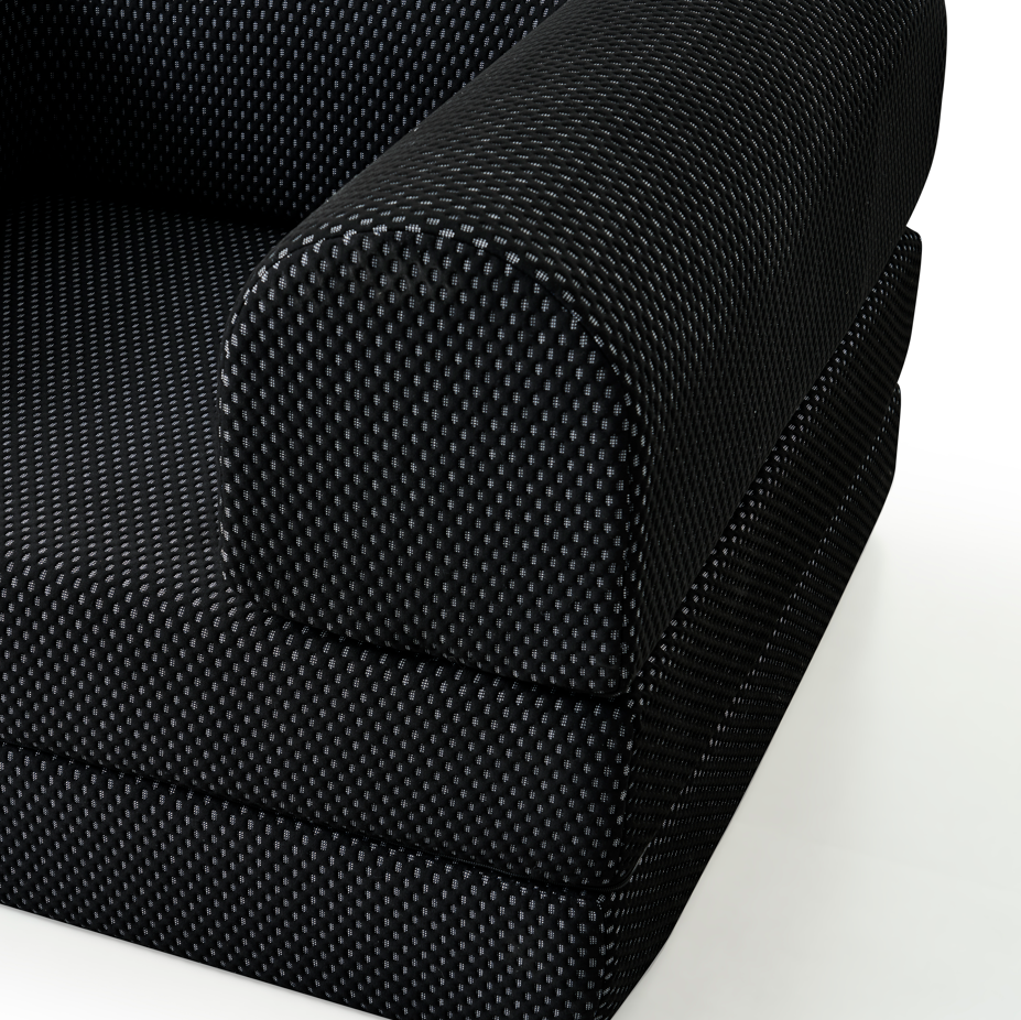 Black Phaf single sofa with modern design, featuring plush upholstery and sleek lines for contemporary living spaces.