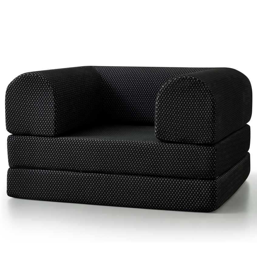 Black Phaf Single Sofa with sleek design, featuring a comfortable seat and modern style for living room or lounge spaces.