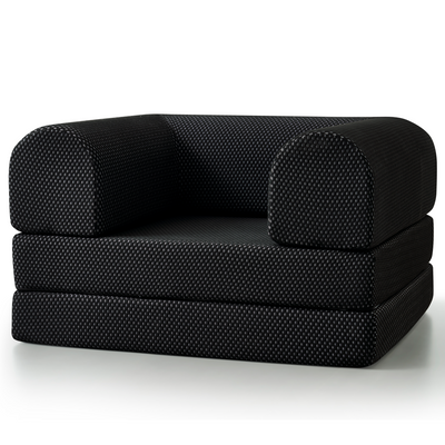 Black Phaf Single Sofa with sleek design, featuring a comfortable seat and modern style for living room or lounge spaces.