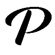 Black letter 'P' on a white background
