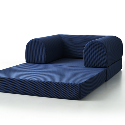 Blue Phaf Single Sofa with cushioned seat and backrest, featuring sleek design and modern style.