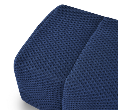 Blue Phaf Toto Ottoman with soft fabric upholstery and modern design, perfect as a versatile seating or footrest piece.