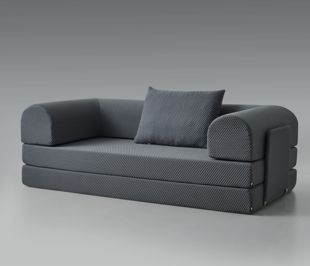 Gray Phaf sofa with plush cushions and sleek design, showcasing a modern living room setup.