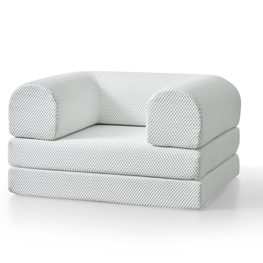 White Phaf Single Sofa with sleek modern design, featuring plush cushions and clean lines for comfortable seating.