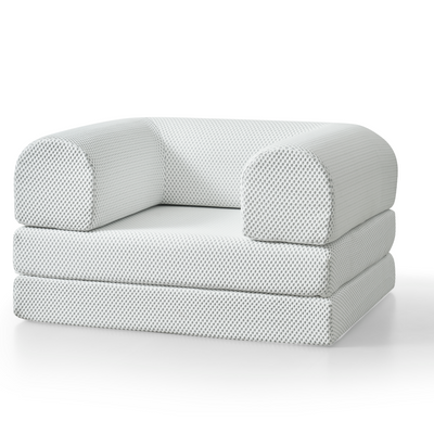 White Phaf Single Sofa with sleek modern design, featuring plush cushions and clean lines for comfortable seating.