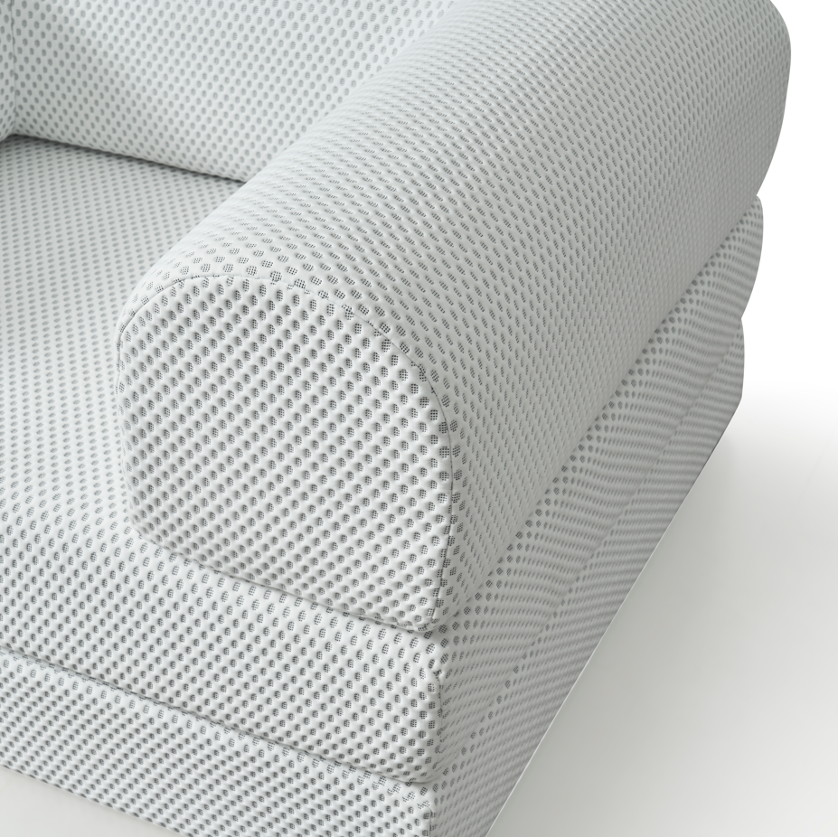 White Phaf Single Sofa with sleek design and cushioned seat, perfect for modern living spaces.