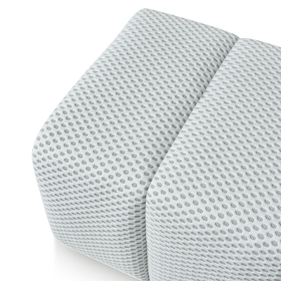 White Toto Ottoman by Phaf, showcasing a modern upholstered footstool with plush cushioning and sleek design.