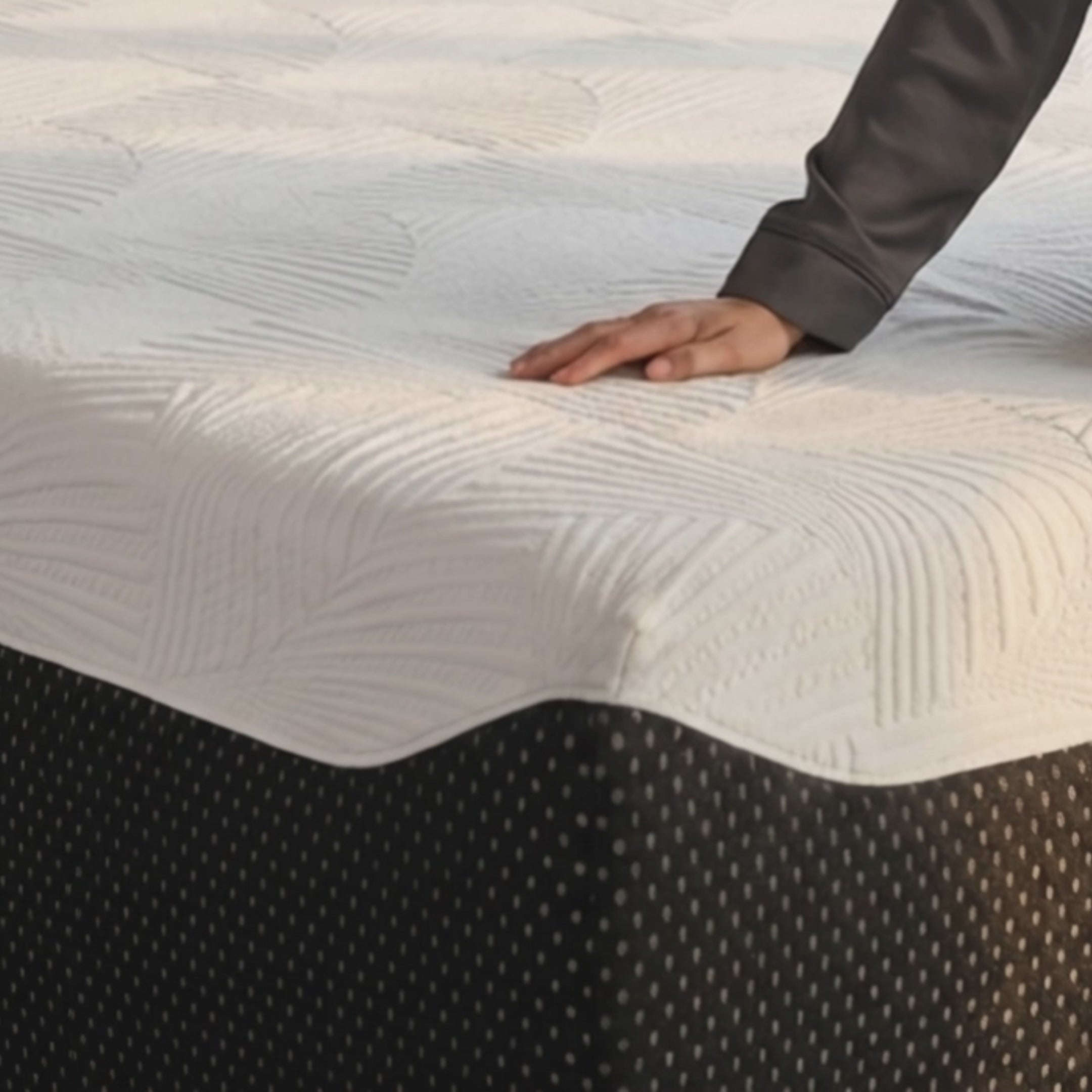 Load video: <p>Stay cool all night. Cooling fibers woven into the surface wick away heat, while a breathable design keeps air moving for fresh, comfortable sleep in any season.<br/><br/><br/></p>